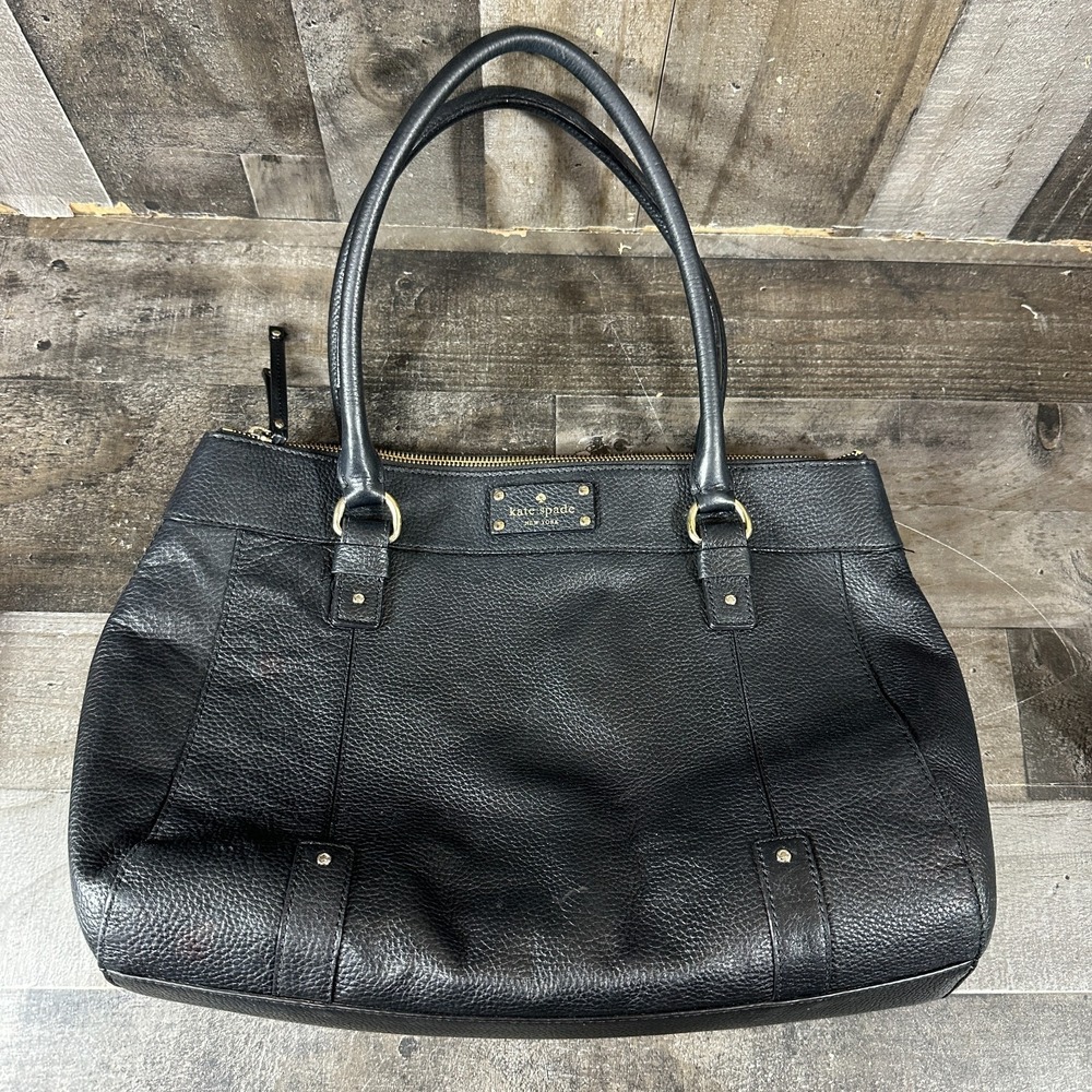 Kate Spade Black Leather Berkshire Road Teegan Handbag Purse Tote